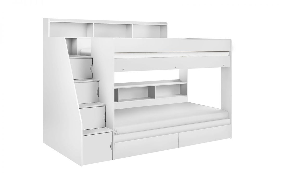 Camelot Staircase Bunk - All White