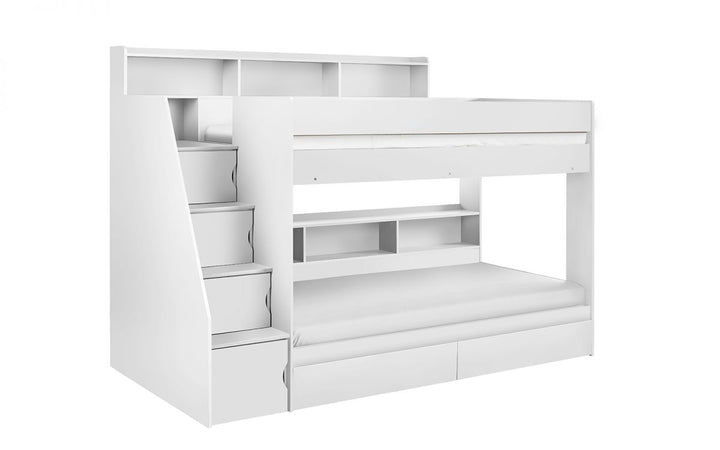 Camelot Staircase Bunk - All White