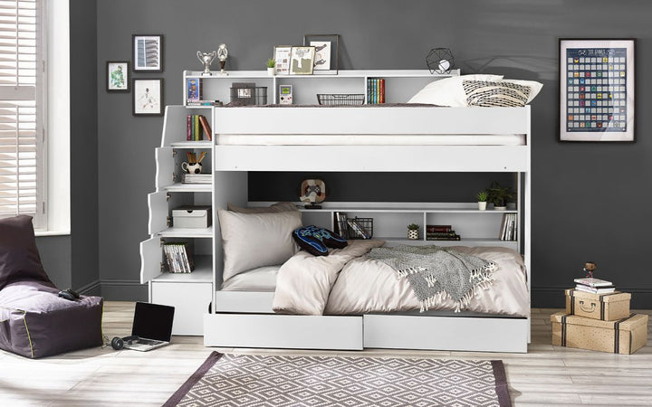 Camelot Staircase Bunk - All White