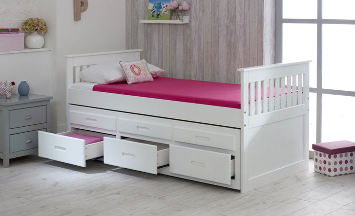 Amani UK Captains Bed with Underbed in White