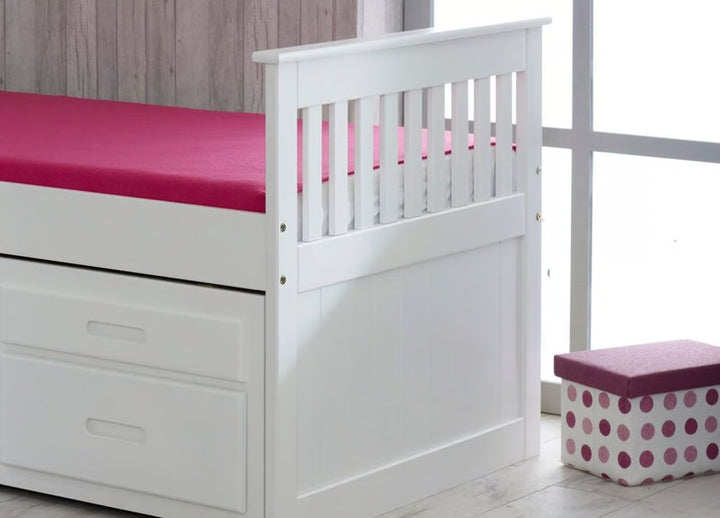 Amani UK Captains Bed with Underbed in White