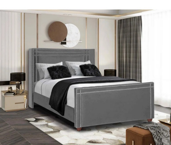 Winged Beaded Bed Frame