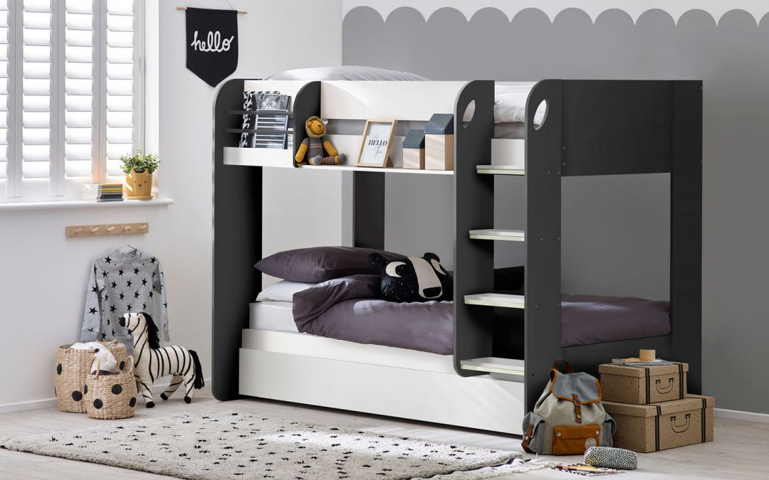 Mars Bunk and Underbed - Charcoal & White