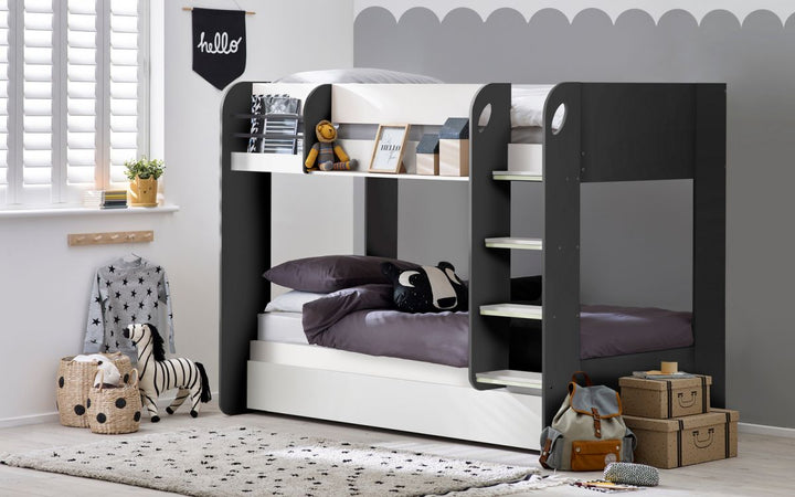 Mars Bunk and Underbed - Charcoal & White
