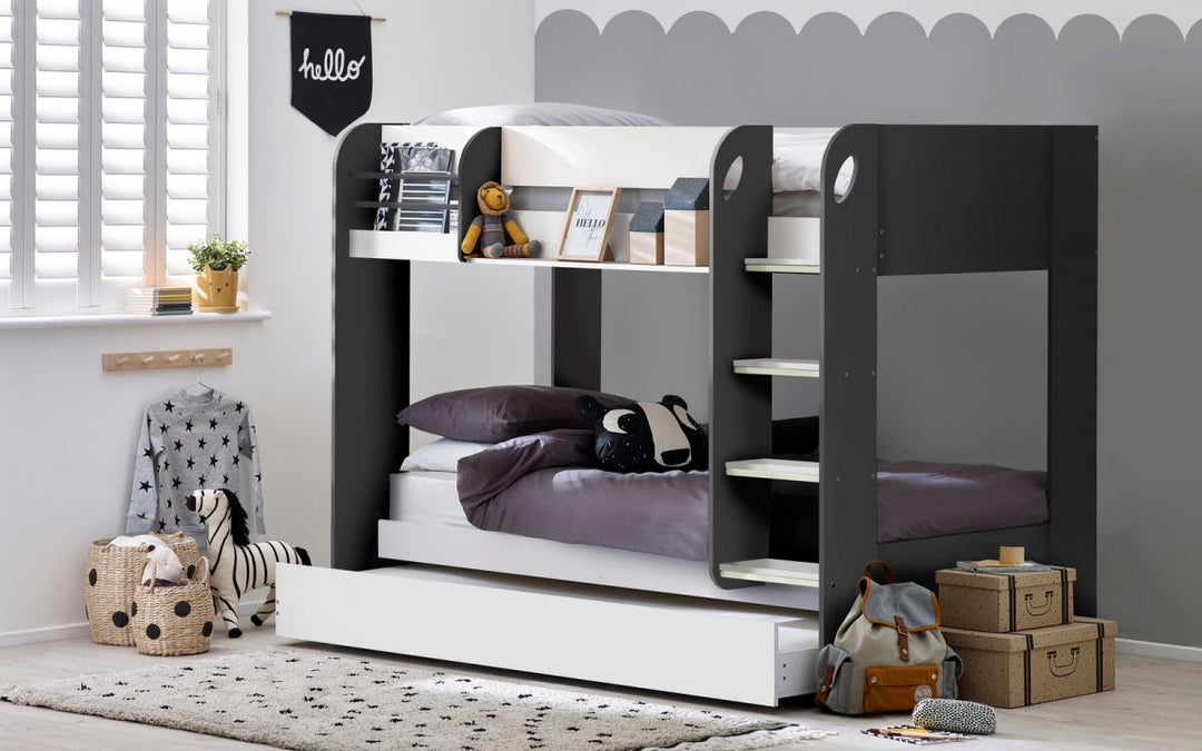 Mars Bunk and Underbed - Charcoal & White