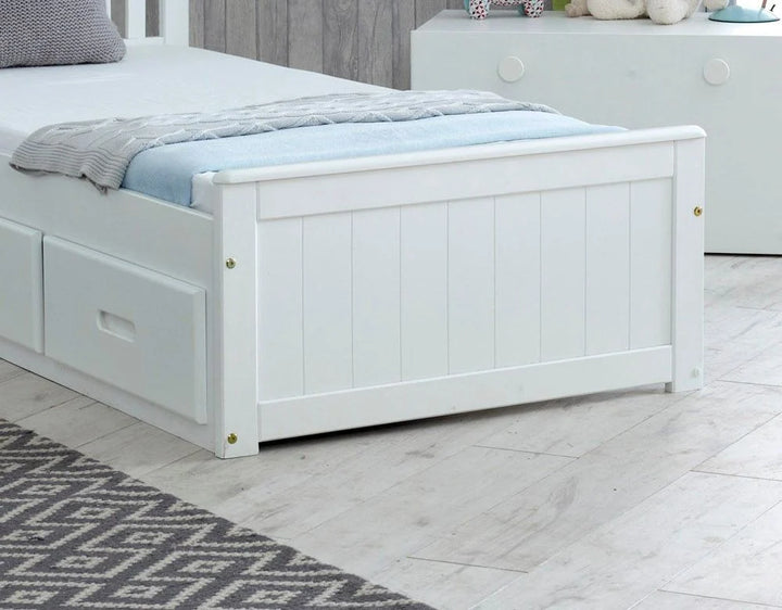 Mission White Wooden Storage Bed Frame - 3ft Single