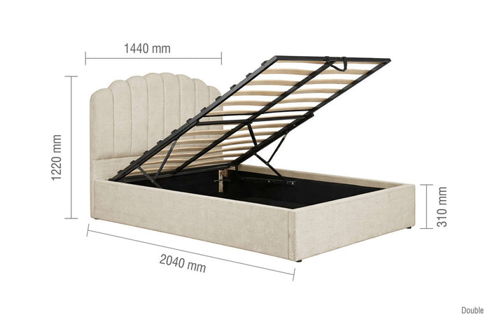 MONACO FABRIC OTTOMAN BED BEIGE