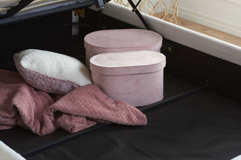 MONACO FABRIC OTTOMAN BED WHITE