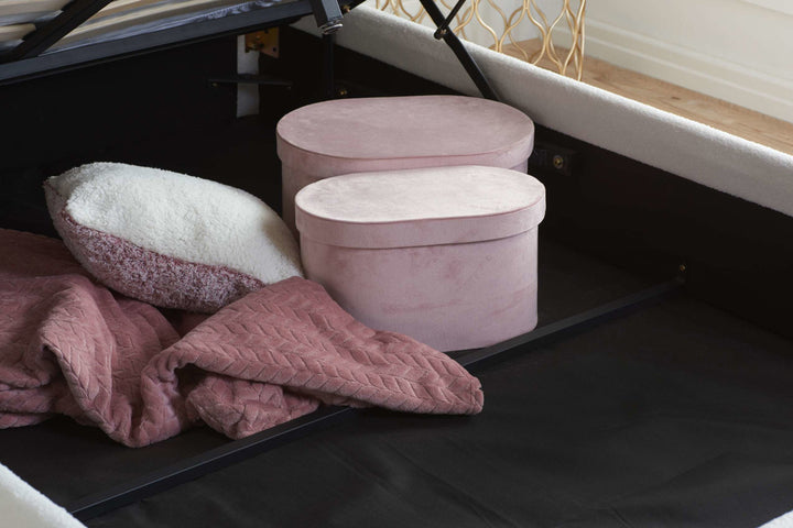 MONACO FABRIC OTTOMAN BED WHITE