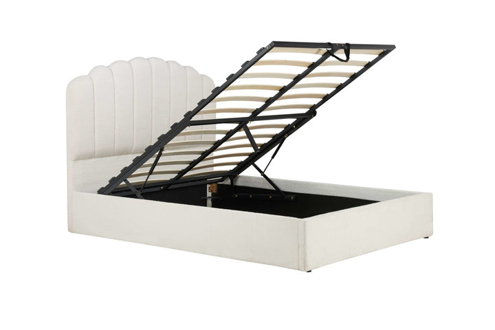 MONACO FABRIC OTTOMAN BED WHITE