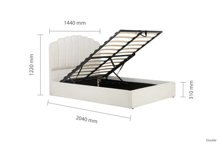 MONACO FABRIC OTTOMAN BED WHITE