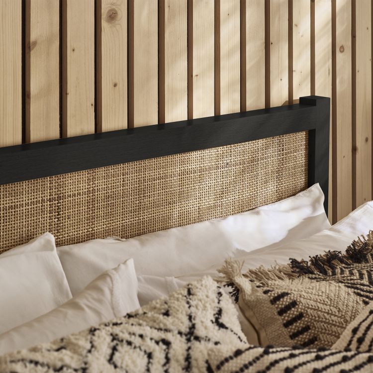 Padstow Rattan Bed Frame - Black