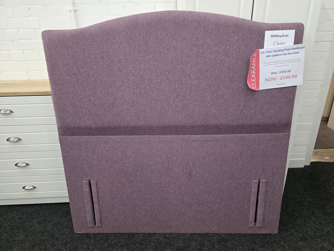 Divan Base with Floor Standing Headboard - CLEARANCE