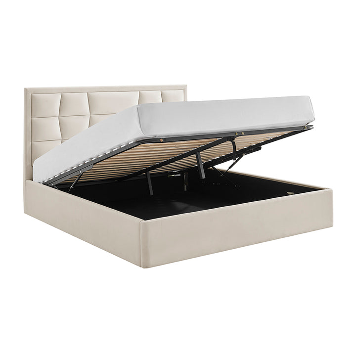 Carmen Double Natural Storage Bed Frame