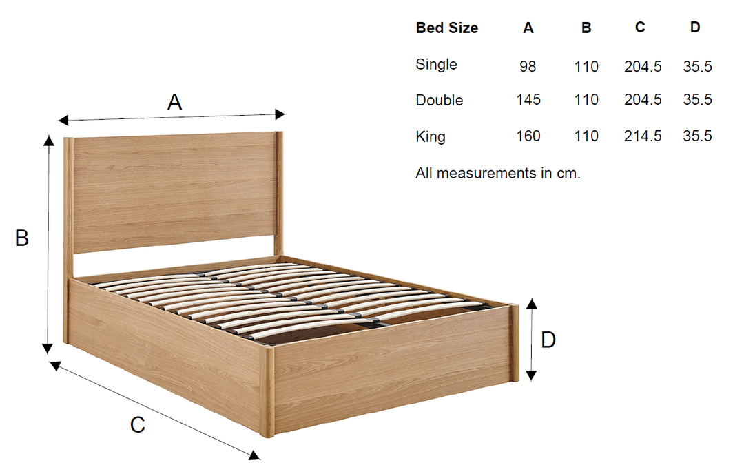 Jasmine Double Storage Bed Frame