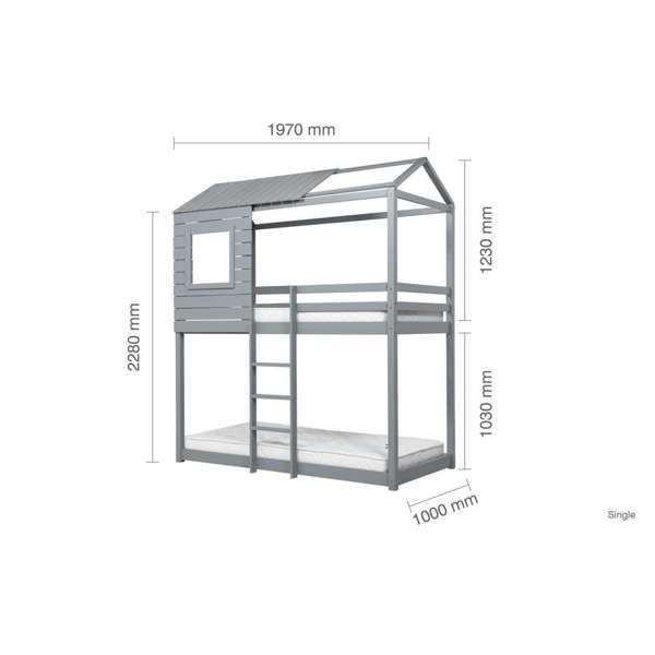 Adventure Bunk Bed - Grey - The Bed House