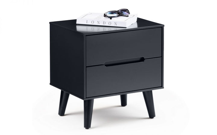 Alicia 2 Drawer Bedside - Anthracite - The Bed House