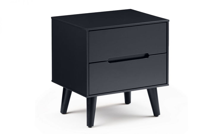 Alicia 2 Drawer Bedside - Anthracite - The Bed House