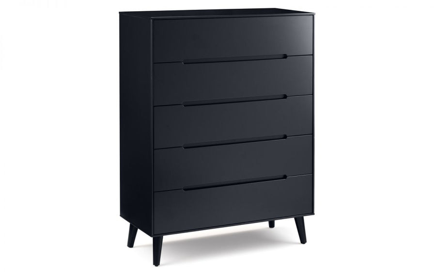 Alicia 5 Drawer Chest - Anthracite - The Bed House