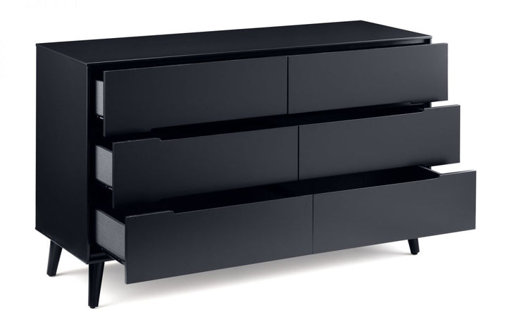 Alicia 6 Drawer Wide Chest - Anthracite - The Bed House