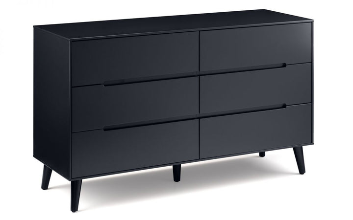 Alicia 6 Drawer Wide Chest - Anthracite - The Bed House