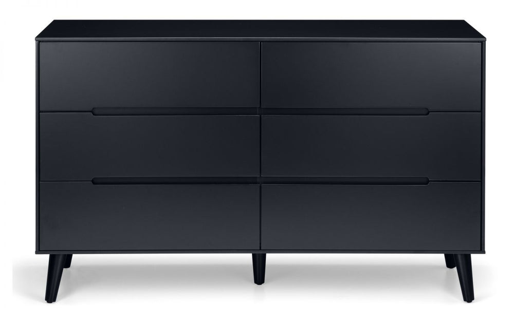 Alicia 6 Drawer Wide Chest - Anthracite - The Bed House