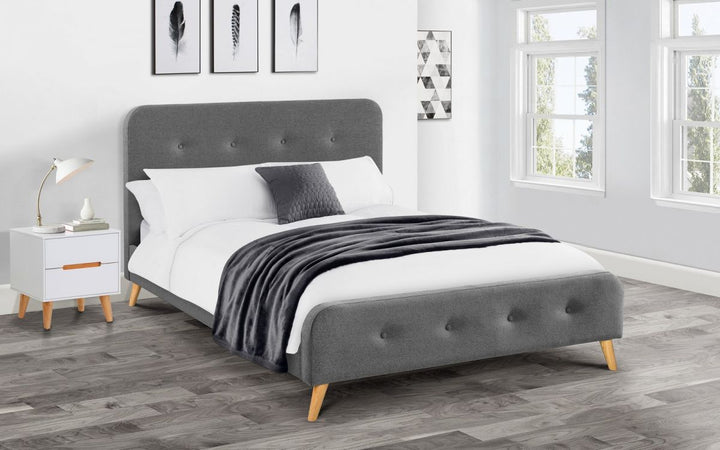 Astrid Curved Retro Fabric Bed - The Bed House