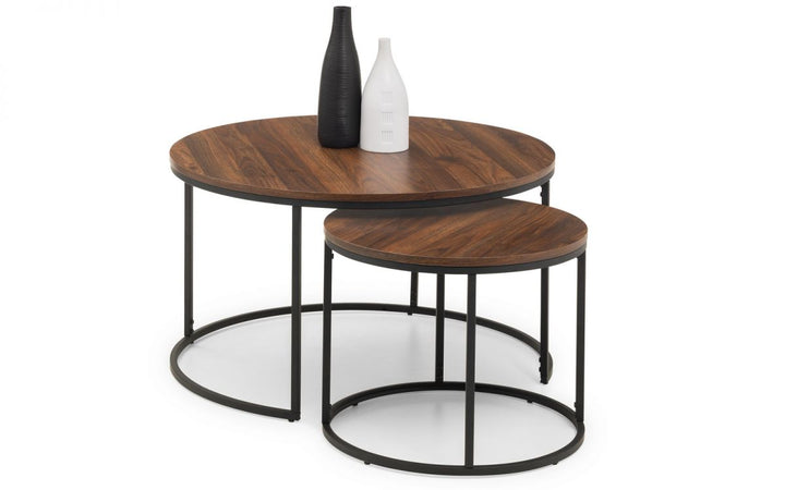 Bellini Round Nesting Coffee Table - Walnut - The Bed House