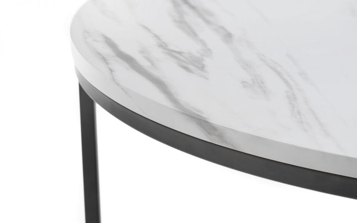 Bellini Round Nesting Coffee Table - White Marble - The Bed House