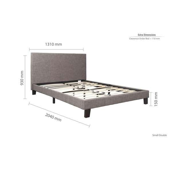 Berlin Low Bed Frame - Grey - The Bed House