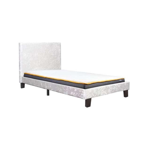 Berlin Low Bed Frame - Steel Crushed Velvet - The Bed House