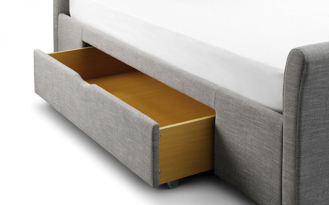 Capri 2 Drawer Storage Bed - Light Grey Linen - The Bed House