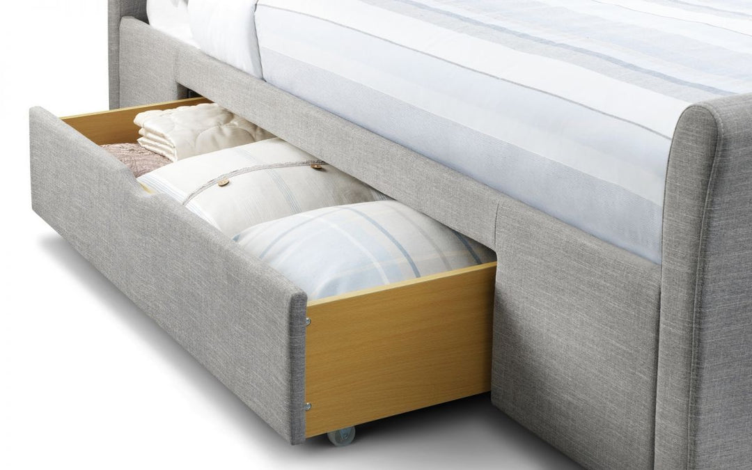 Capri 2 Drawer Storage Bed - Light Grey Linen - The Bed House