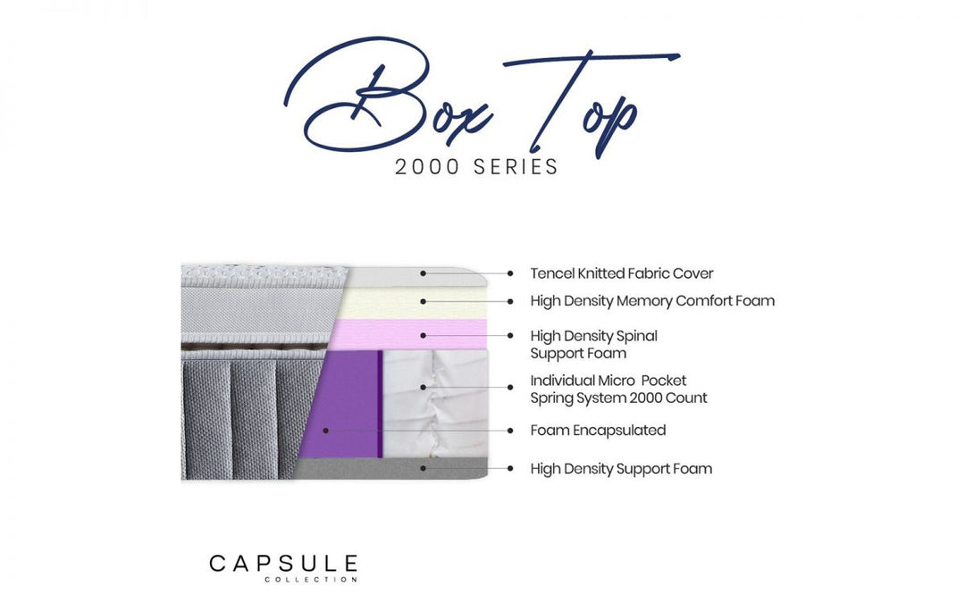 Capsule 2000 Box Top Mattress - The Bed House