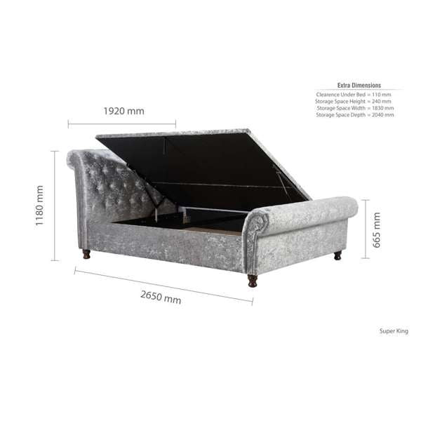 Castello Side Lift Ottoman Bed - The Bed House