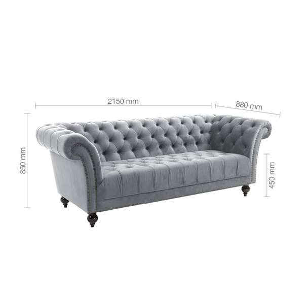 Chester Sofa - Grey - The Bed House