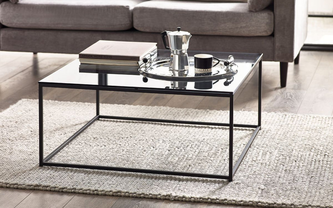 Chicago Square Coffee Table - Smoked Glass - The Bed House