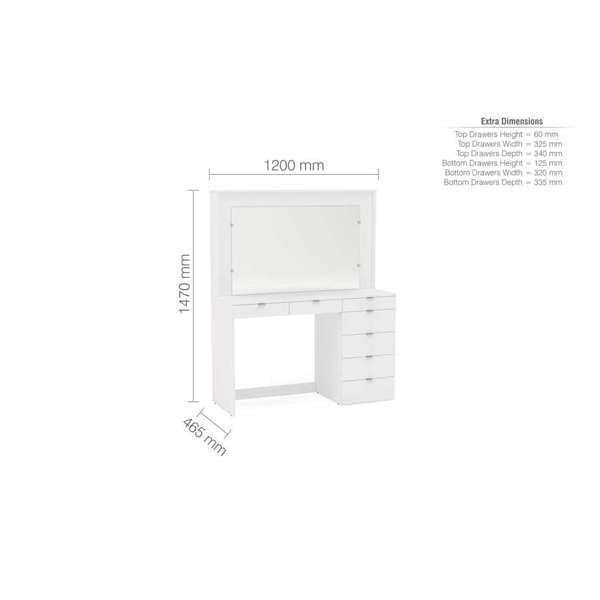 Chloe 7 Drawer Dressing Table - The Bed House