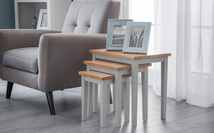 Cleo Nest of Tables - Grey & Oak - The Bed House