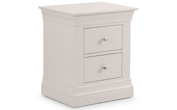 Clermont 2 Drawer Bedside - Light Grey - The Bed House