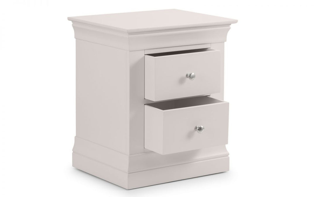 Clermont 2 Drawer Bedside - Light Grey - The Bed House