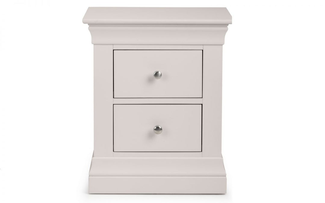 Clermont 2 Drawer Bedside - Light Grey - The Bed House