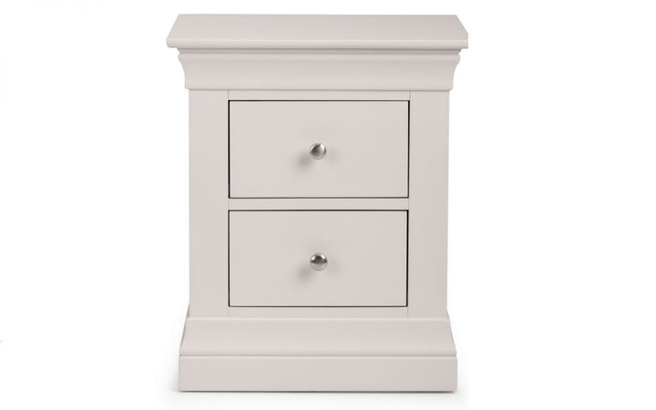 Clermont 2 Drawer Bedside - Light Grey - The Bed House