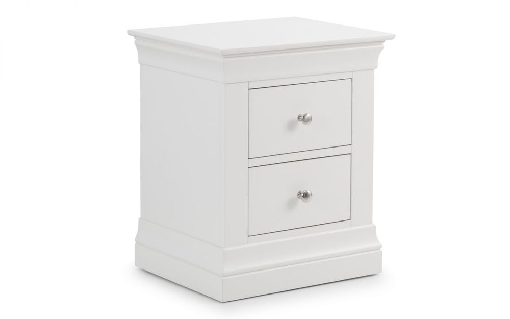 Clermont 2 Drawer Bedside - White - The Bed House