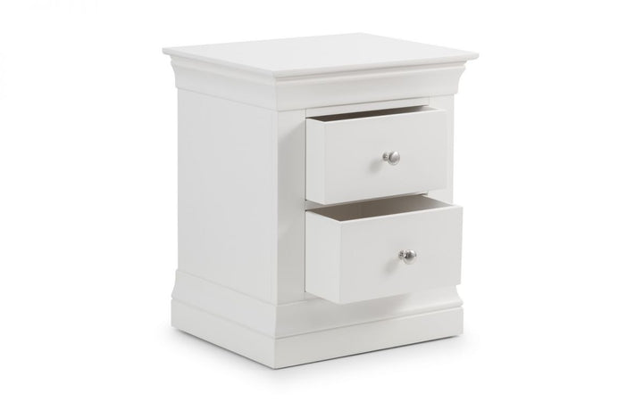 Clermont 2 Drawer Bedside - White - The Bed House