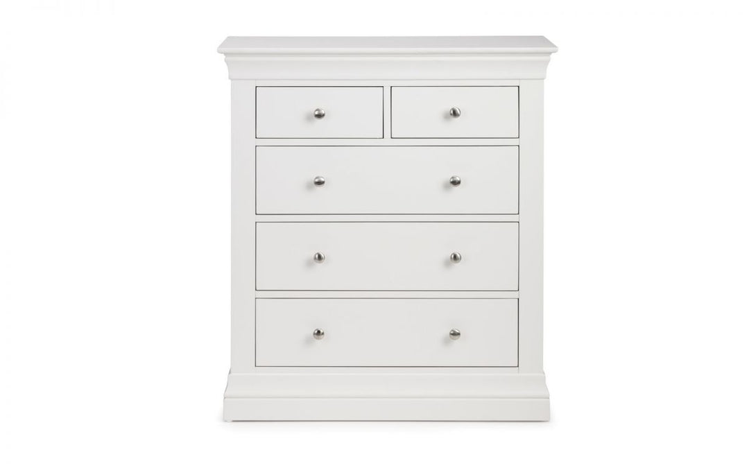 Clermont 3+2 Drawer Chest - White - The Bed House