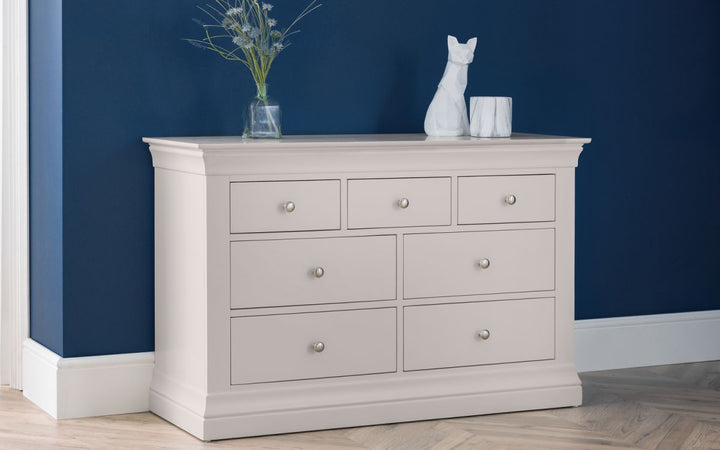 Clermont 4+3 Drawer Chest - Light Grey - The Bed House