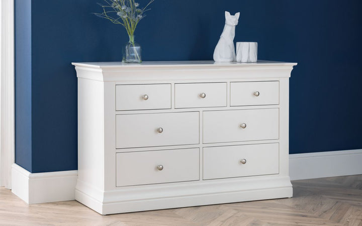 Clermont 4+3 Drawer Chest - White - The Bed House