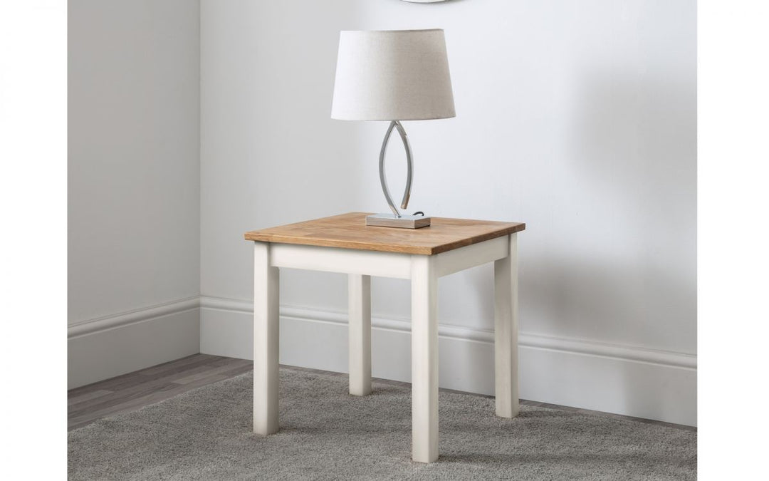 Coxmoor Lamp Table - Ivory & Oak - The Bed House