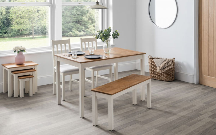 Coxmoor Rectangular Dining Table - Ivory & Oak - The Bed House